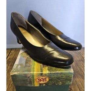 SAS Black Leather Heels Size 10.5N